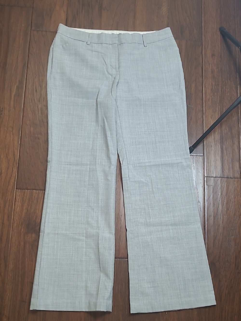 Express Design Studio Silvery Grey Plaid Editor Trousers size 10 LONG